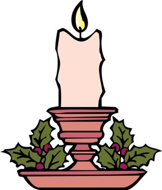Picture of Holly Candle SVG File