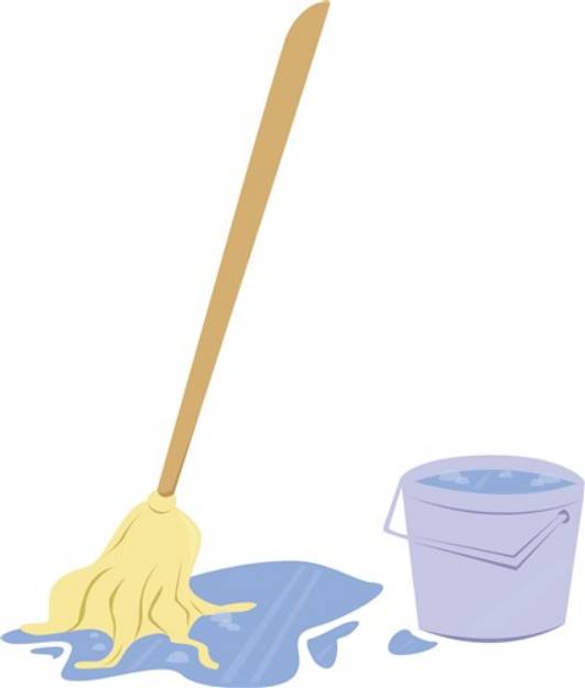 Picture of Mop & Bucket SVG File