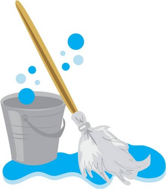 Bucket And Mop SVG File Print Art