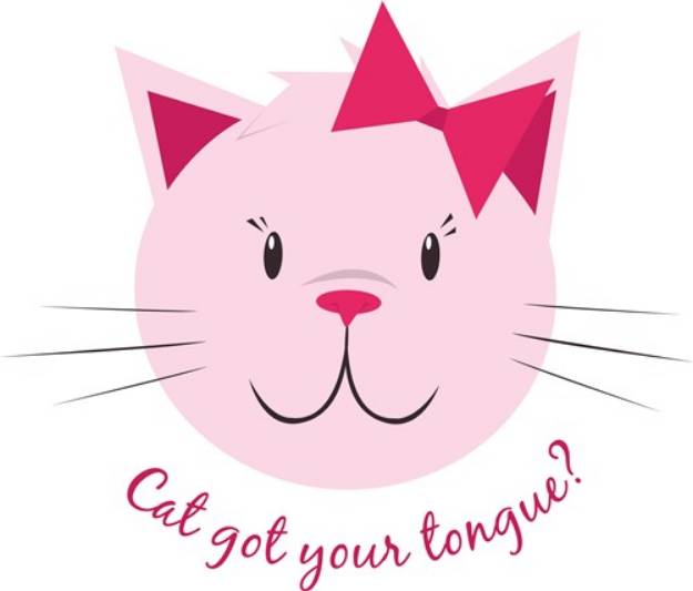Picture of Cat Got Tongue SVG File