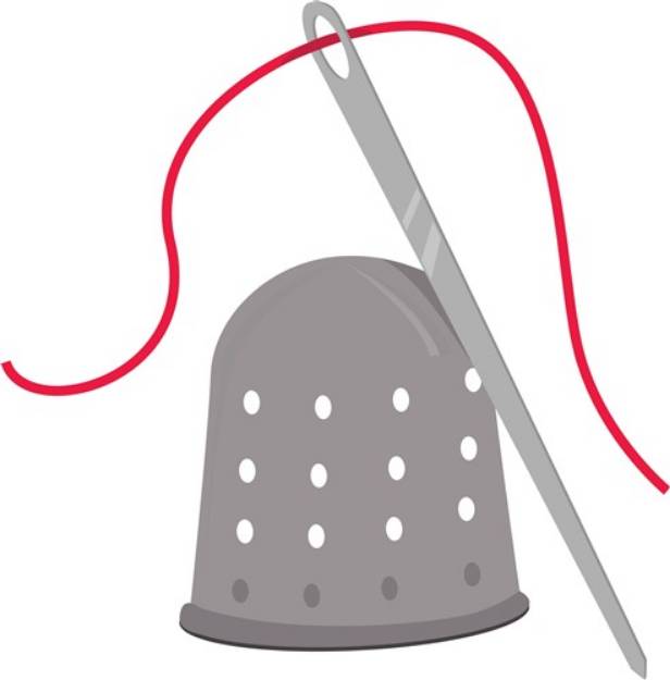 Picture of Thimble & Needle SVG File