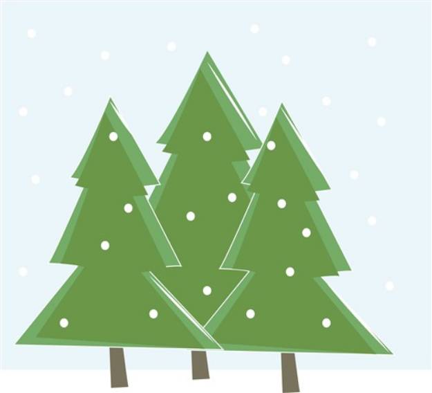 Picture of Snowing Trees SVG File