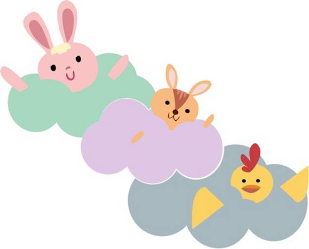 Picture of Animals In Clouds SVG File
