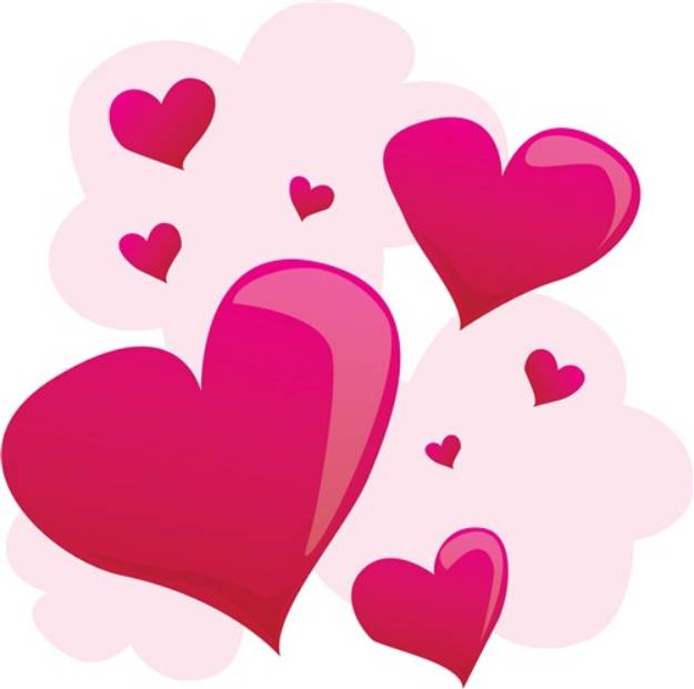 Picture of Hearts In Clouds SVG File