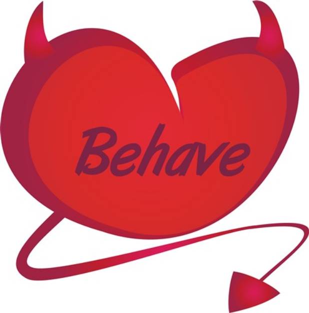 Picture of Behave Devil Heart SVG File