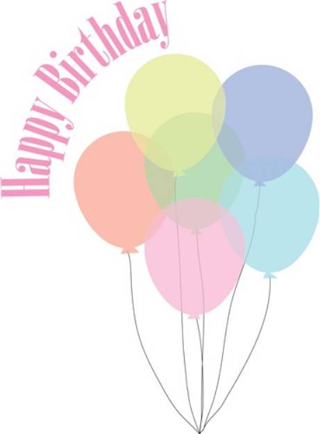 Picture of Happy Birthday Balloons SVG File