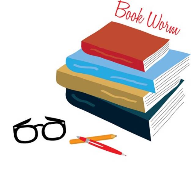 Picture of Book Worm SVG File