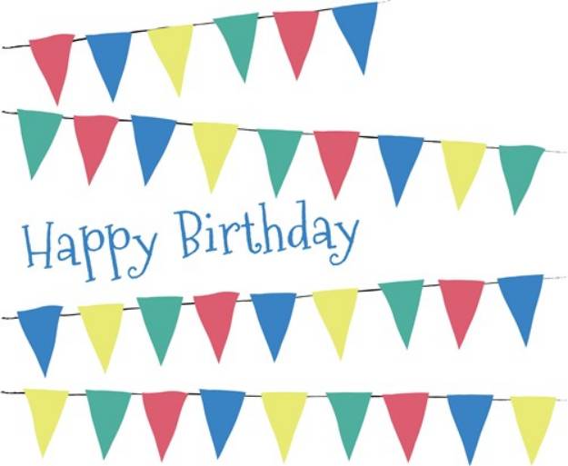 Picture of Birthday Banner Flags SVG File