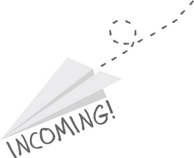 Picture of Incoming Paper Airplane SVG File