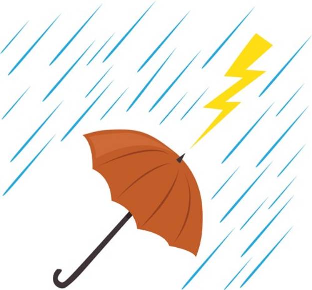 Picture of Lightning Umbrella SVG File