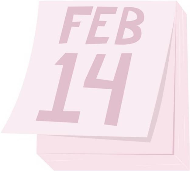 Picture of Feb 14 Calendar SVG File