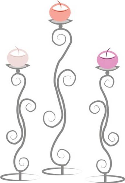 Picture of Swirl Candlesticks SVG File