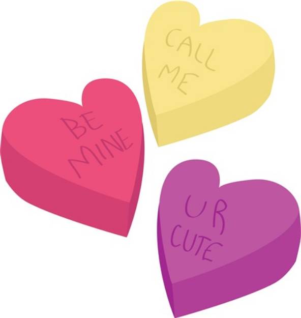 Picture of Candy Hearts SVG File
