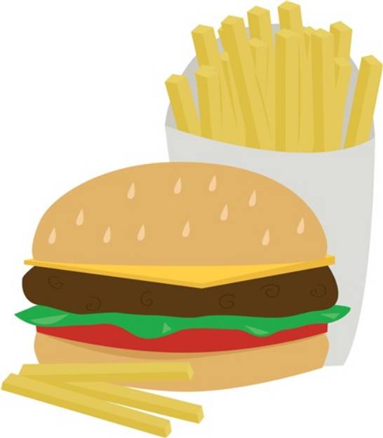Picture of Burger and Fries SVG File