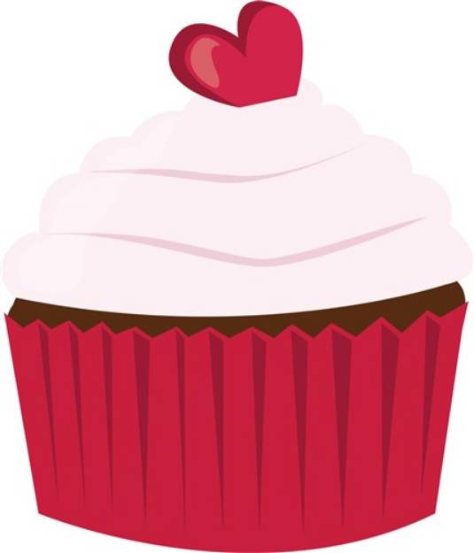 Picture of Heart Cupcake SVG File