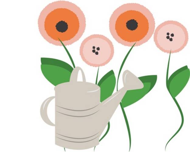 Picture of Watering Flowers SVG File