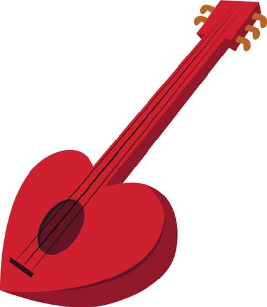 Picture of Heart Guitar SVG File