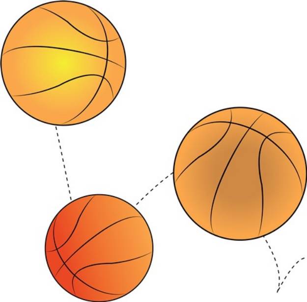 Picture of Bouncing Basketballs SVG File