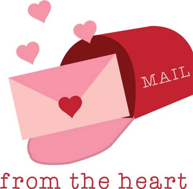 Picture of Heart Mail SVG File