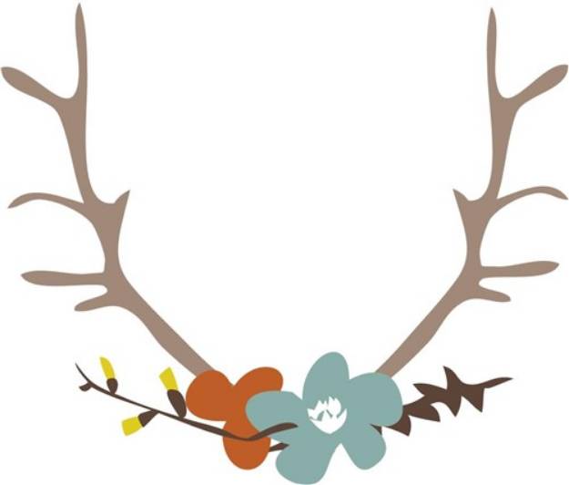 Picture of Floral Antlers SVG File