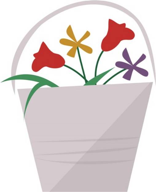 Picture of Flower Bucket SVG File