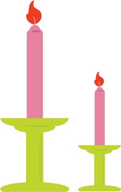 Picture of Two Candles SVG File