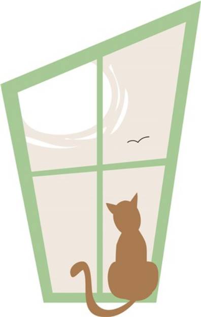 Picture of Cat In Window SVG File