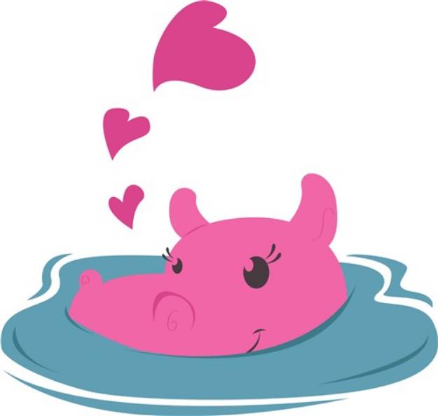 Picture of Valentine Hippo SVG File