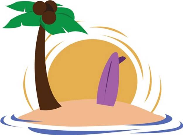 Picture of Surfboard Island SVG File