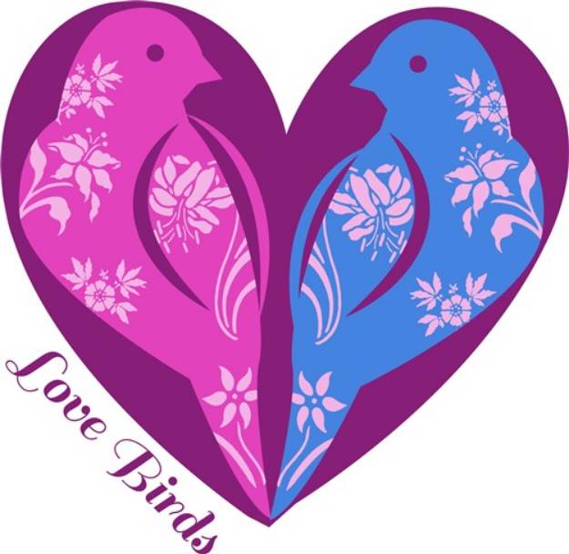 Picture of Love Birds Heart SVG File