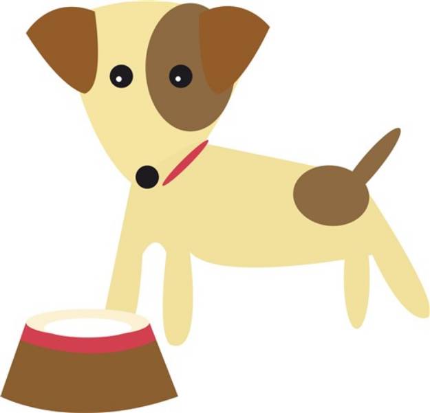 Picture of Dog & Bowl SVG File