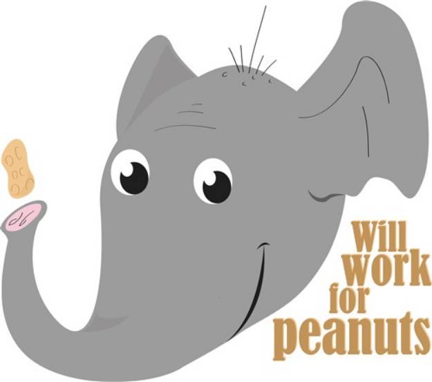 Picture of Elephant Peanut SVG File