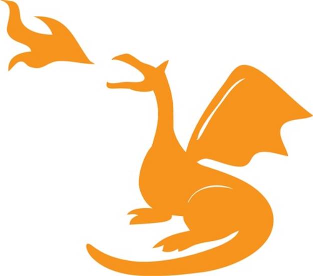 Picture of Dragon Breathing Fire SVG File