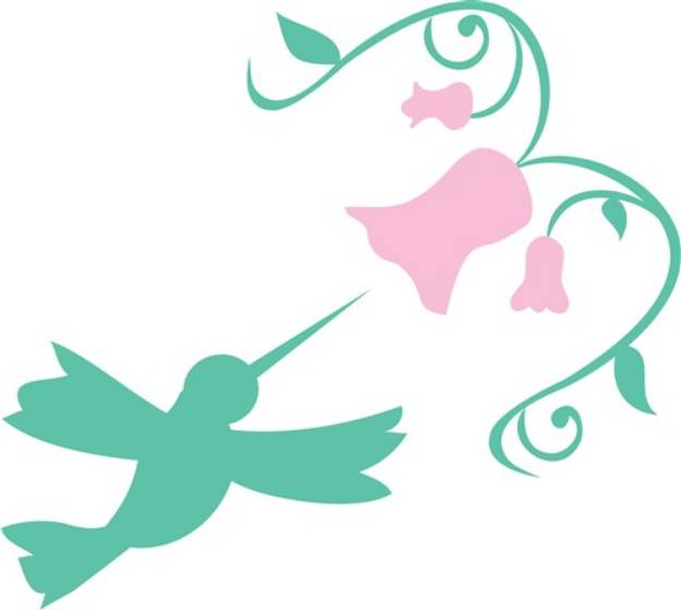 Picture of Hummingbird Flower SVG File