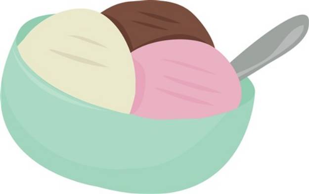 Picture of Bowl Of Ice Cream SVG File