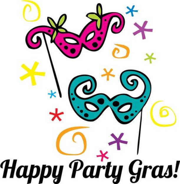Picture of Happy Party Gras SVG File