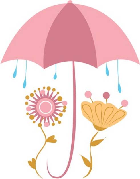Picture of Rainy Flowers SVG File