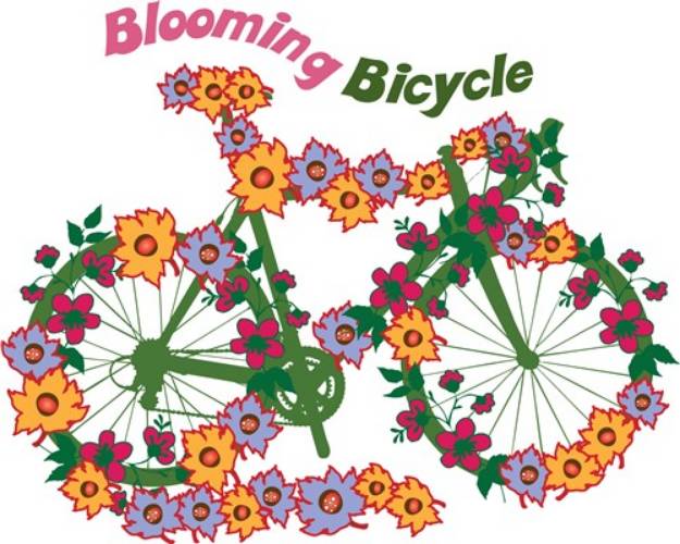 Picture of Blooming Bicycle SVG File