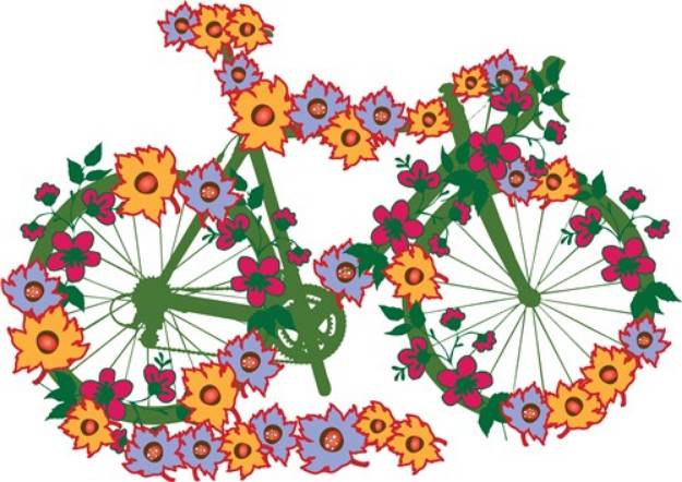 Picture of Floral Bicycle SVG File