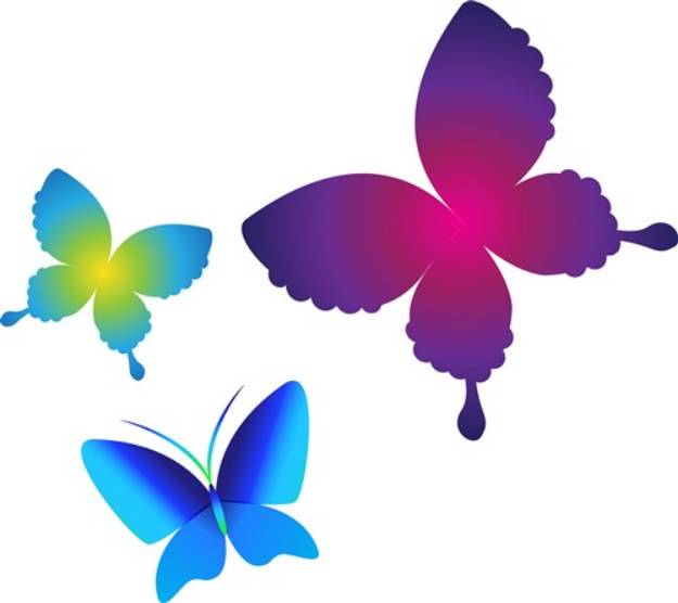 Picture of Colorful Buttlerflies SVG File