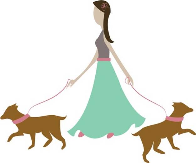 Picture of Walking Dogs SVG File