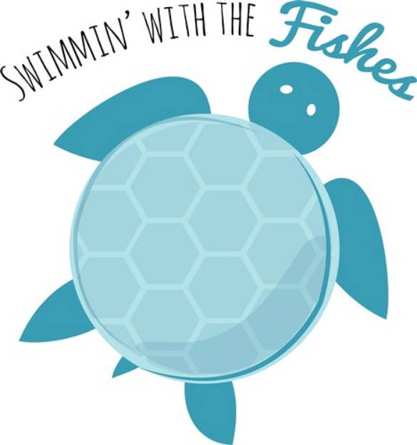 Picture of Swimming Turtle SVG File