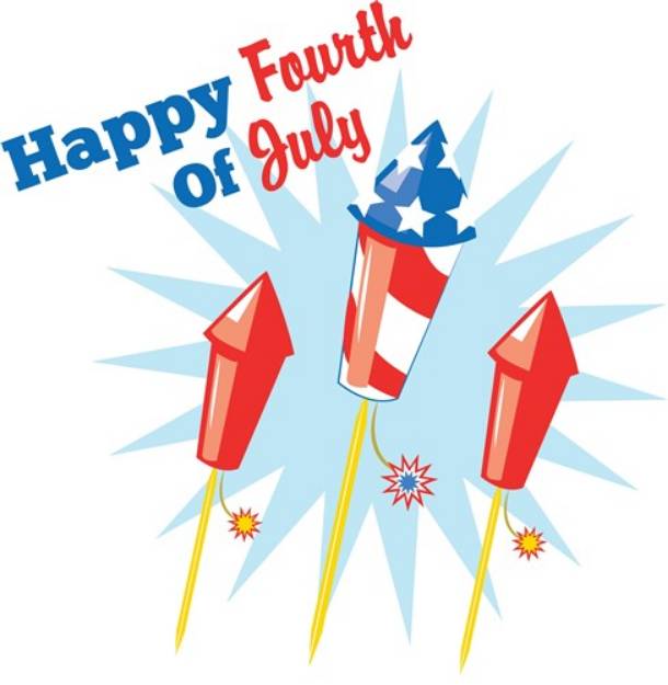 Picture of Happy Fourth SVG File