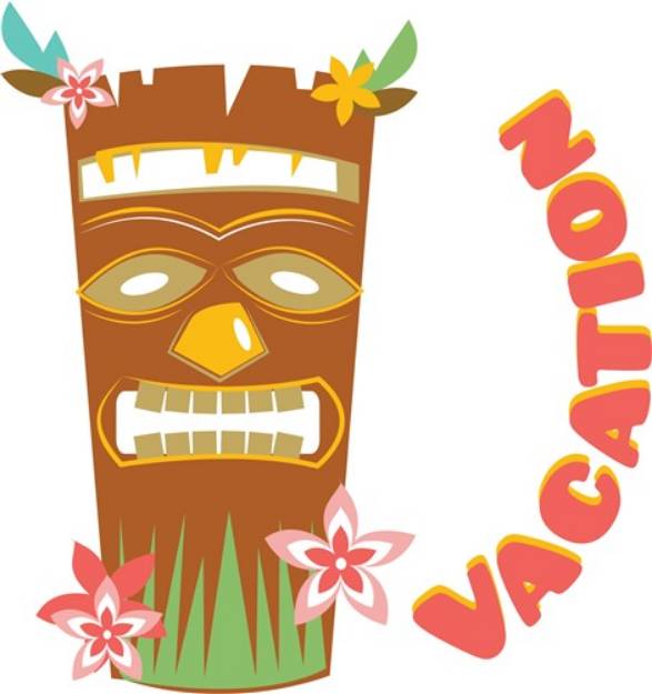 Picture of Vacation Tiki Mask SVG File