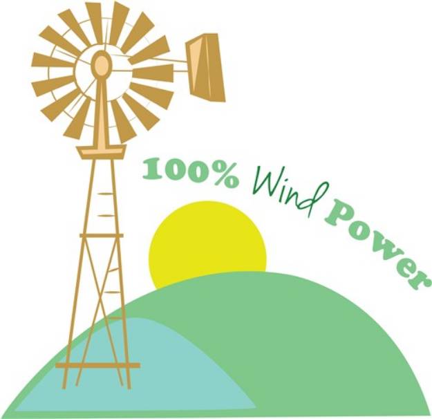 Picture of 100% Wind Power SVG File