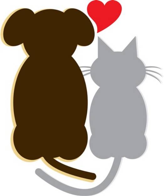 Picture of Dog Heart Cat SVG File