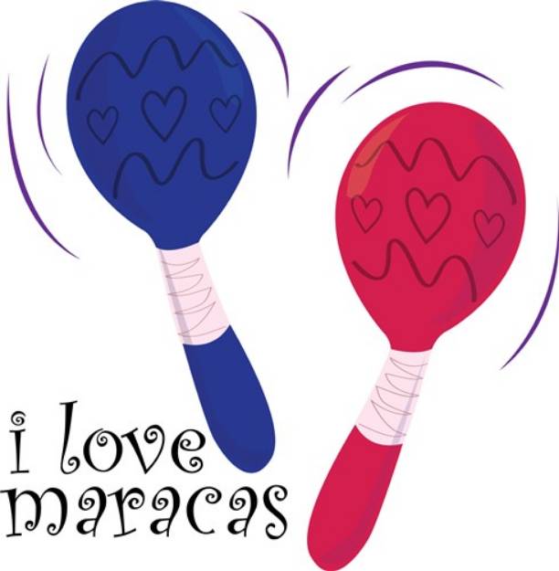 Picture of I Love Maracas SVG File