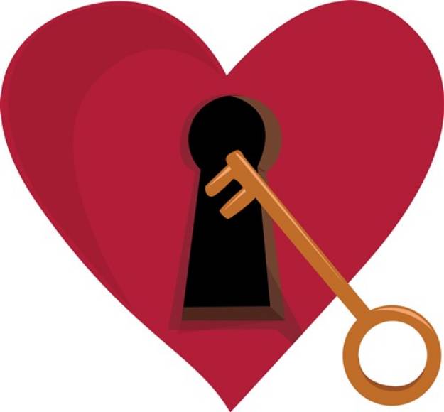 Picture of Heart Key SVG File