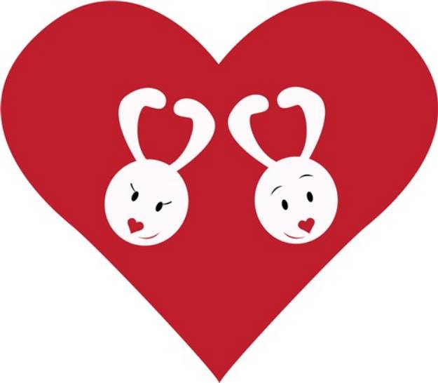 Picture of Bunny Valentine SVG File