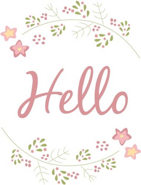Picture of Hello Flowers SVG File